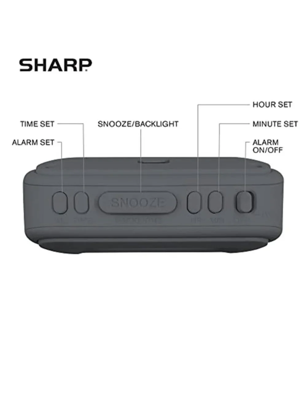 Bedside Digital Alarm Clock Battery Operated Black LCD Display Snooze Light